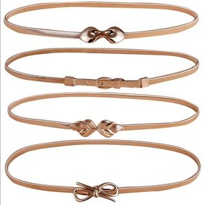 Value Pack of 4 Gold Stretchy Belts